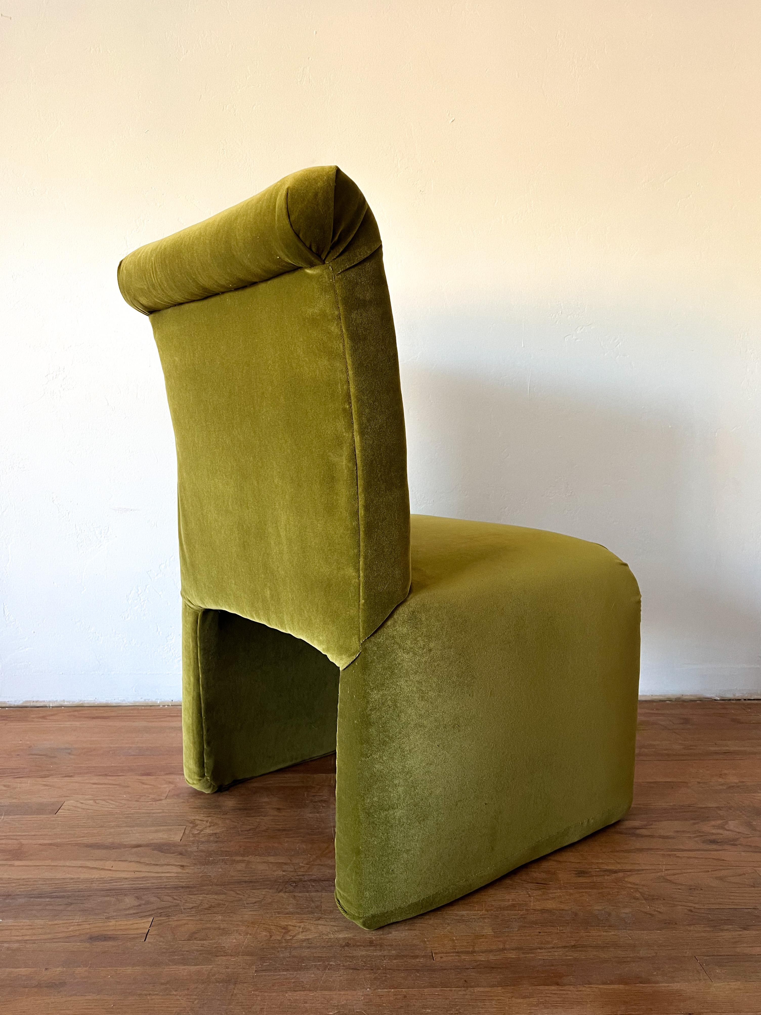 Velvet Postmodern Waterfall Lounge Chair in the Style of Karl Springer For Sale