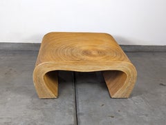 Postmodern Boho Coastal Waterfall Pencil Reed Coffee Table, c1980s