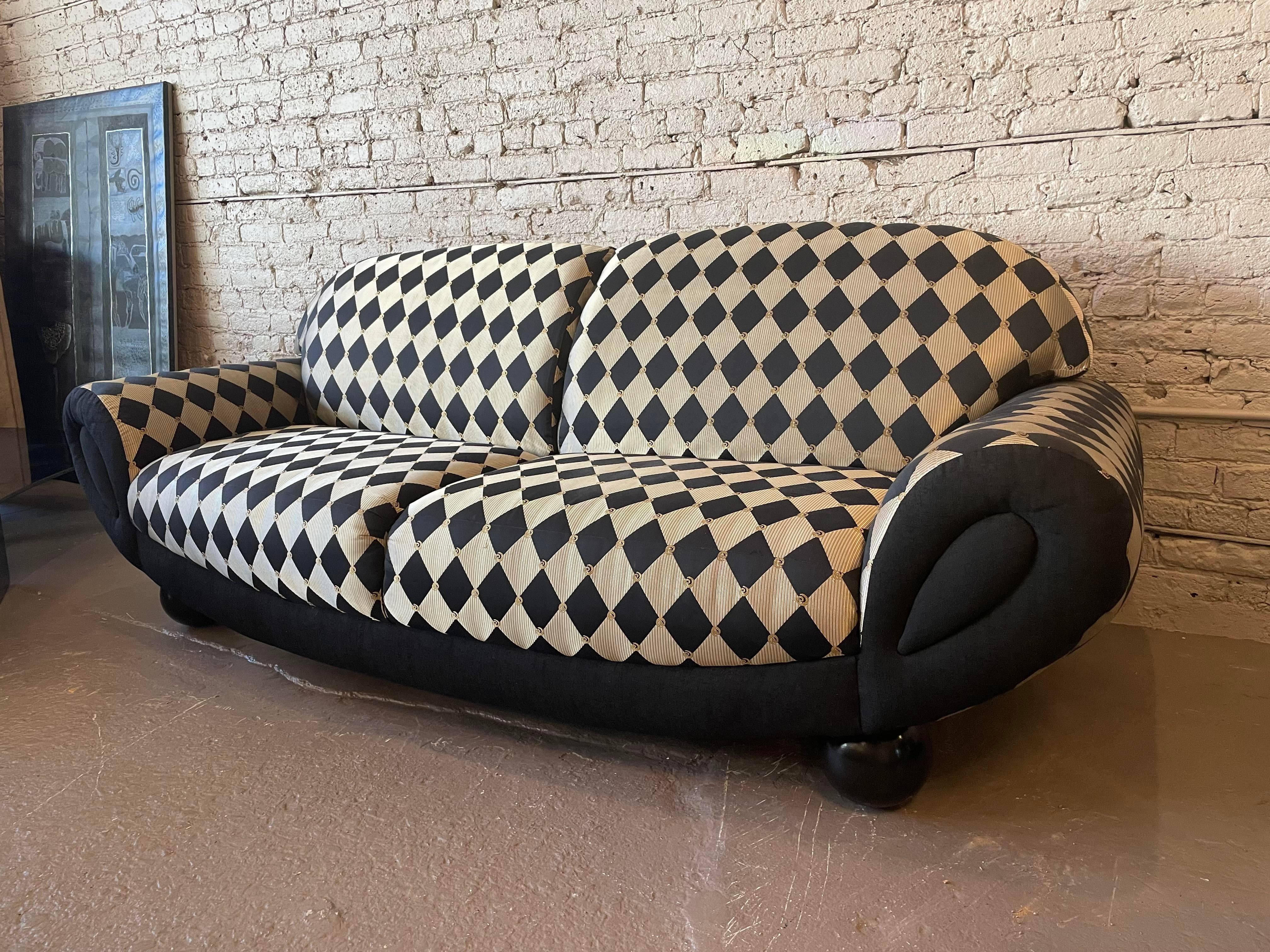 American Postmodern Weiman Curved Sofa 