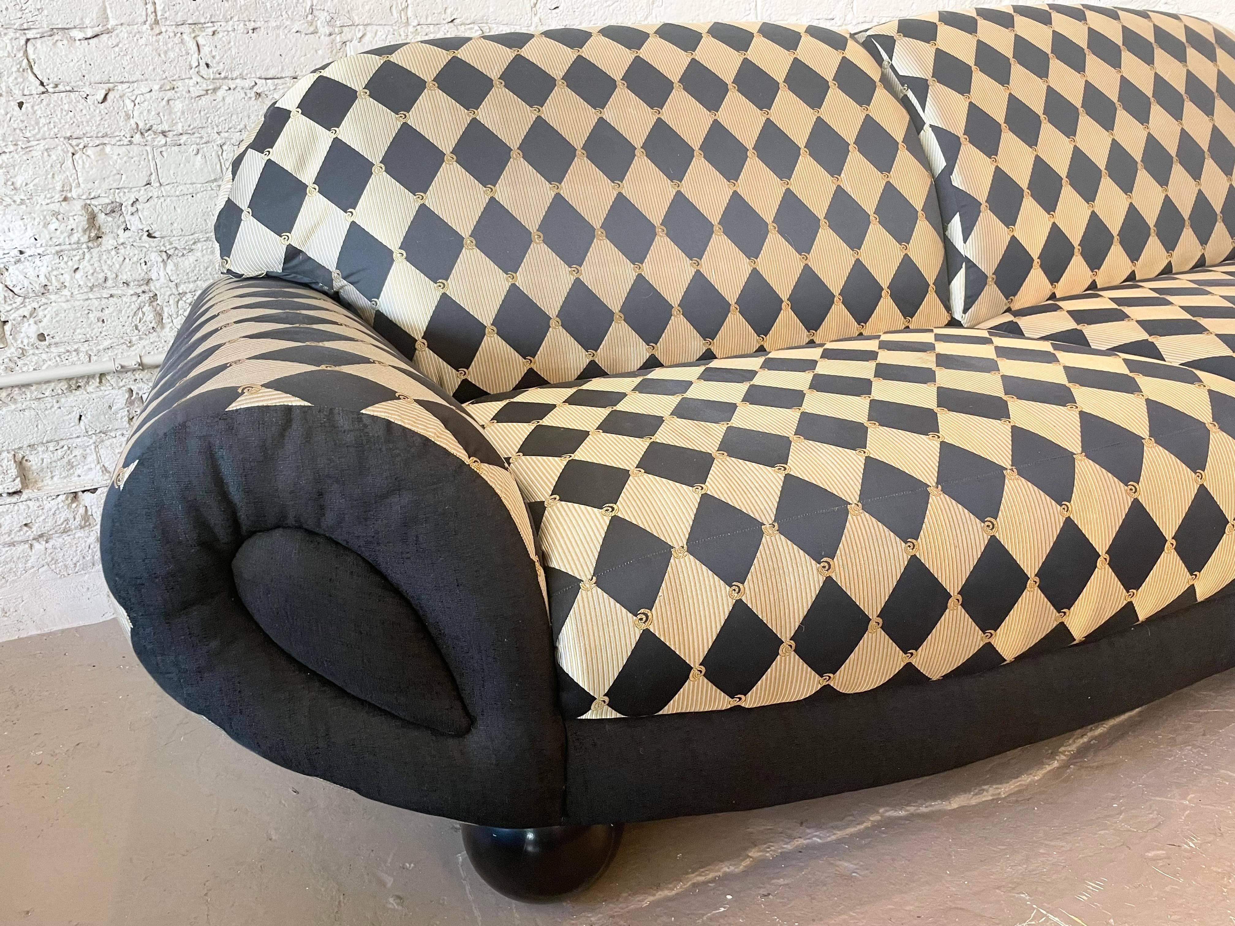 20th Century Postmodern Weiman Curved Sofa 