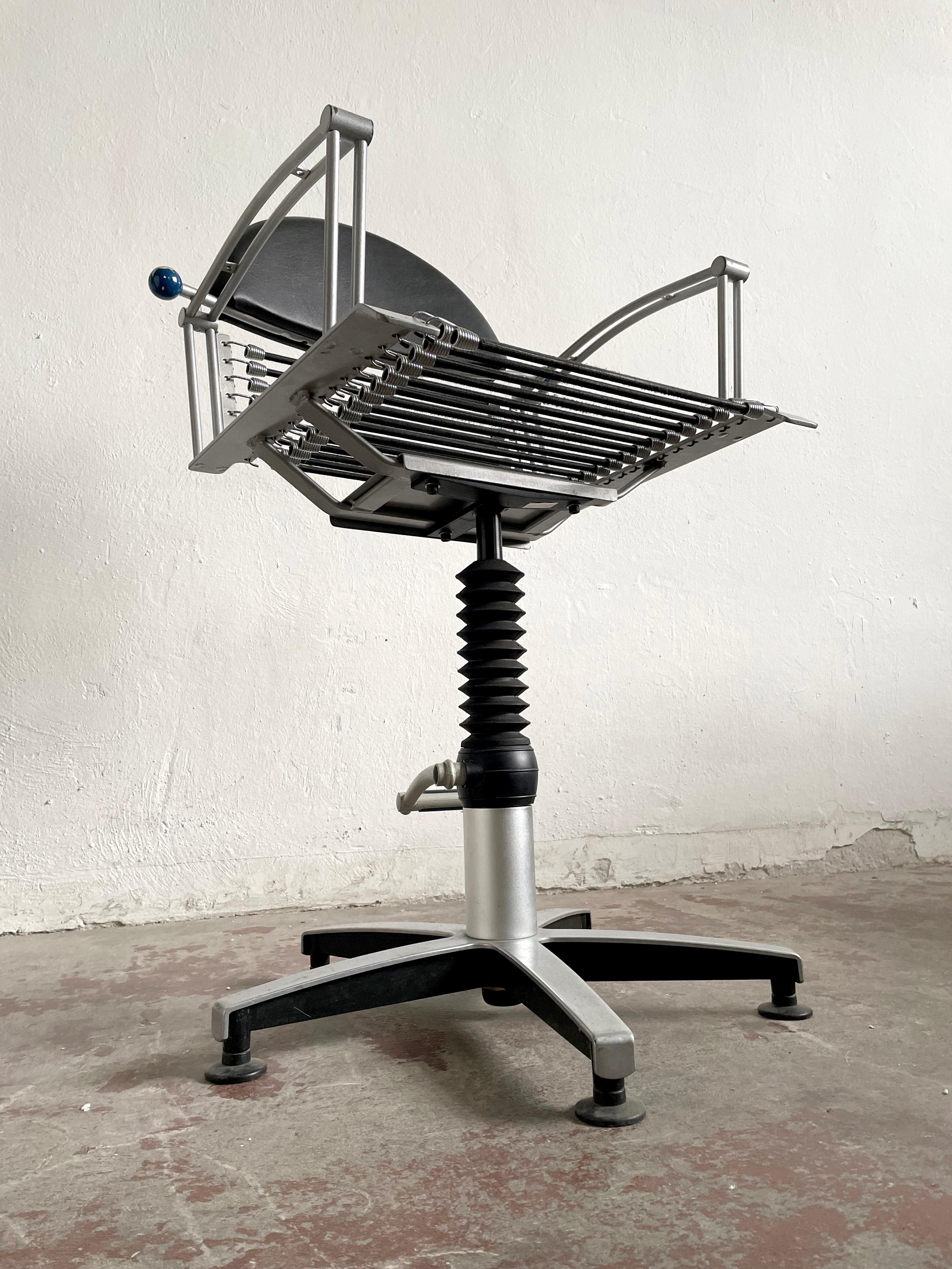Postmodern 'Welonda' Swivel Chair with Adjustable Height by Wella, Germany 1980s 9