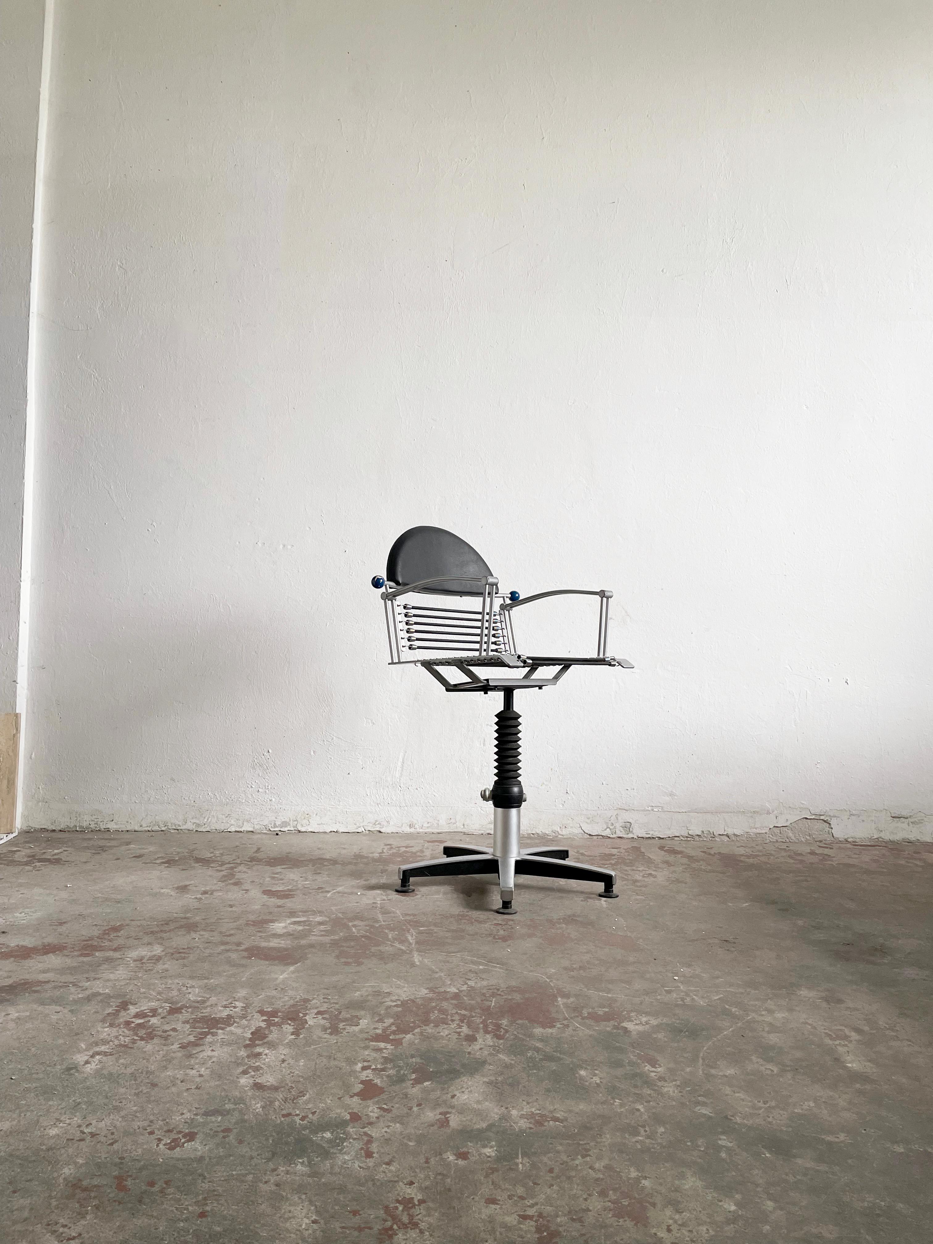 Postmodern 'Welonda' Swivel Chair with Adjustable Height by Wella, Germany 1980s 11