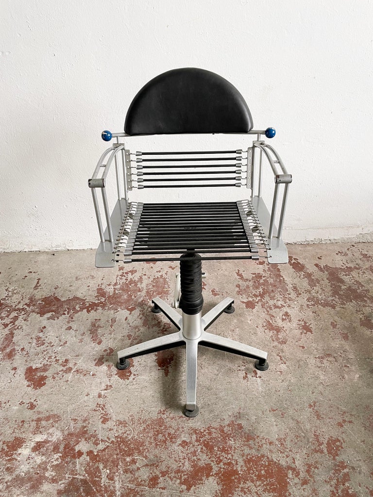 Postmodern 'Welonda' Swivel Chair with Adjustable Height by Wella, Germany  1980s at 1stDibs | welonda wella chair, welonda wella