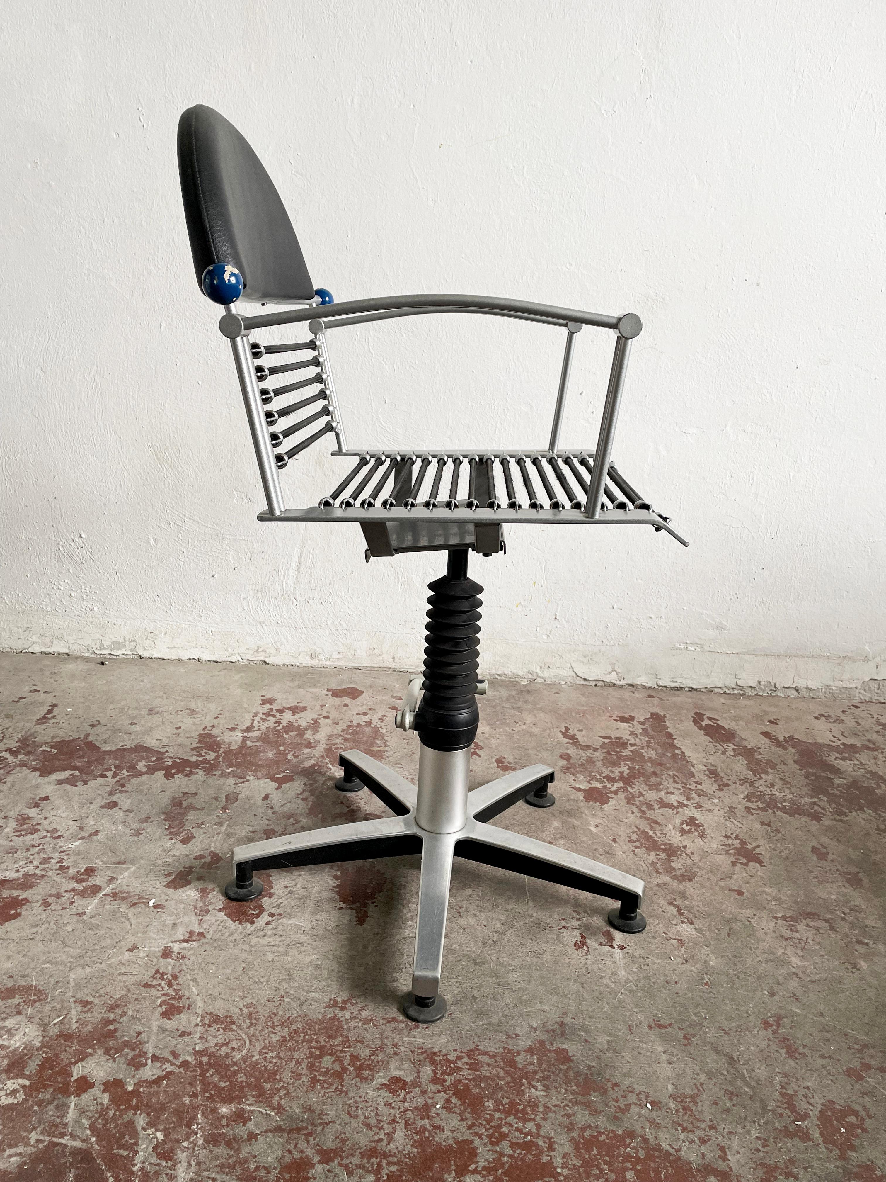 Post-Modern Postmodern 'Welonda' Swivel Chair with Adjustable Height by Wella, Germany 1980s