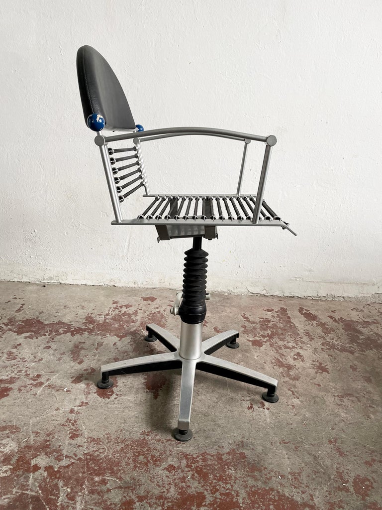 Postmodern 'Welonda' Swivel Chair with Adjustable Height by Wella, Germany  1980s at 1stDibs | welonda wella chair, welonda wella
