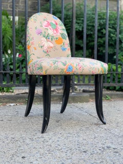 Postmodern Wendell Castle Mammoth Tusk Roundback Dining Chair, Floral Round-back