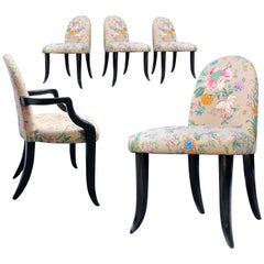 Postmodern Wendell Castle Mammoth Tusk Roundback Dining Chair, Floral Round-back