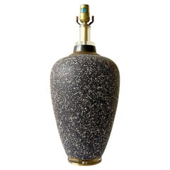 Postmodern White and Black Speckled Ceramic Table Lamp