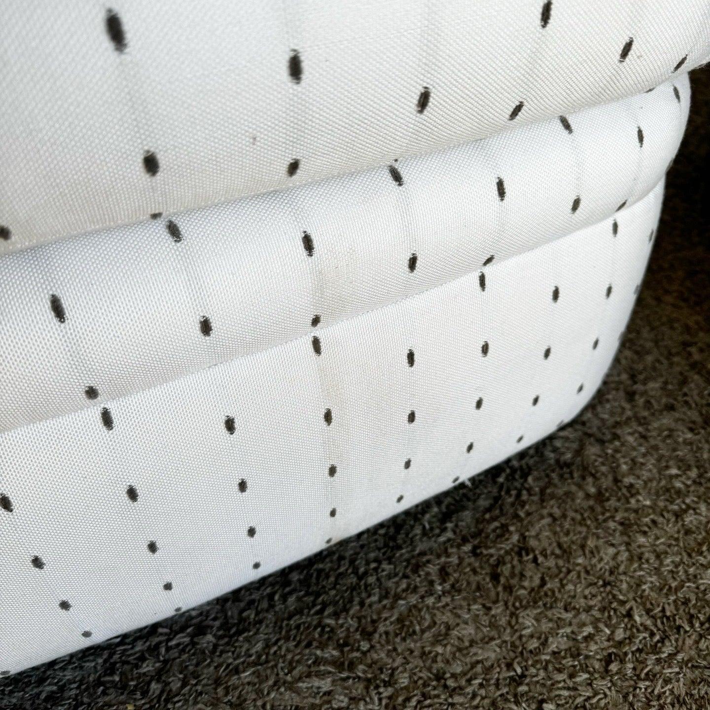 Postmodern White and Gray Dotted Swivel Chairs by Carter For Sale 5
