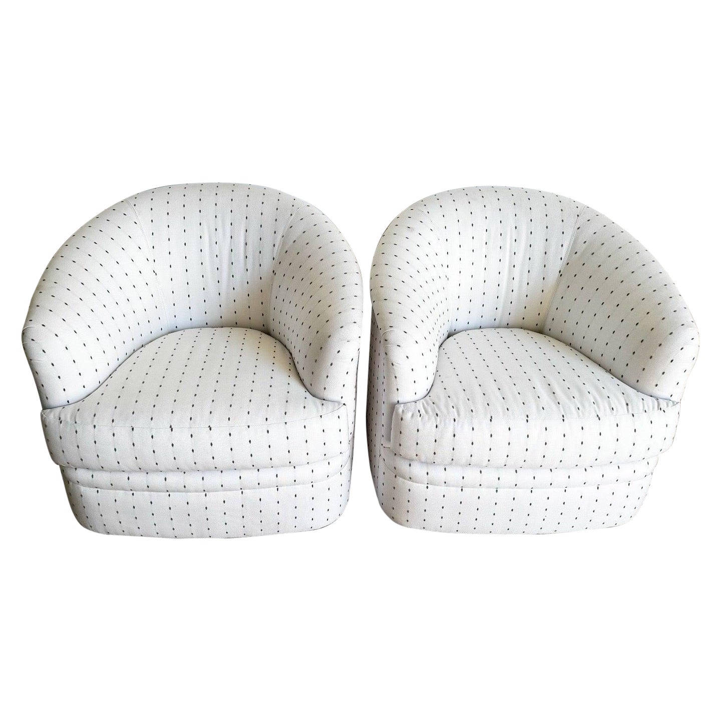 Sillas giratorias postmodernas de puntos blancos y grises de Carter