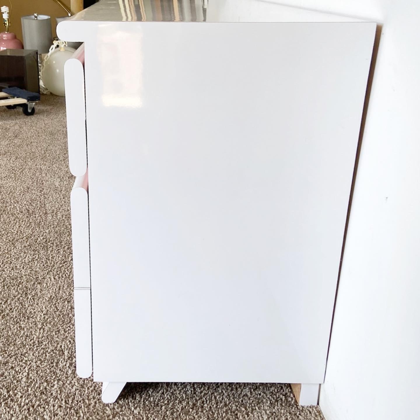 Late 20th Century Postmodern White and Pink Dresser