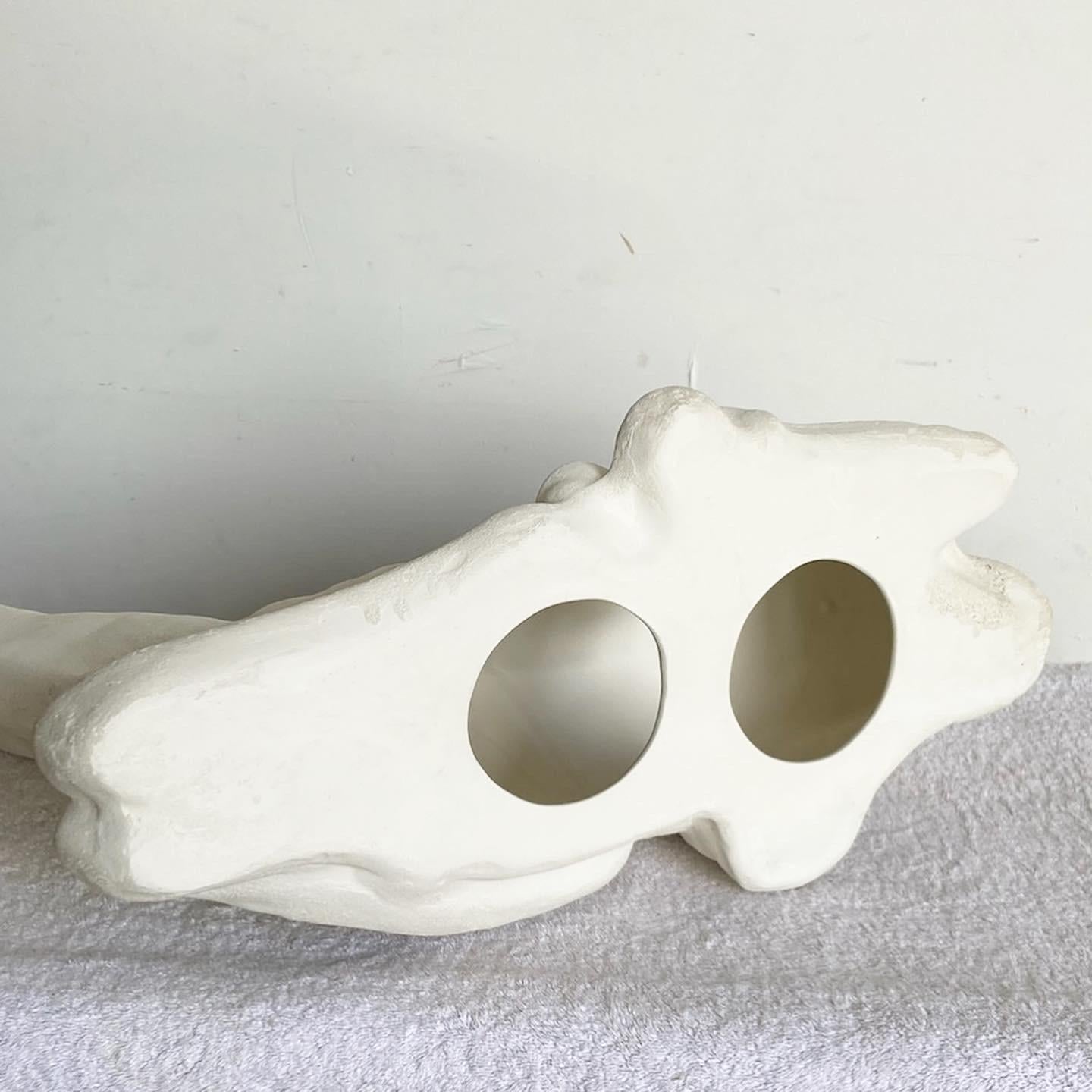 Postmodern White Ceramic Giraffe Sculpture For Sale 4