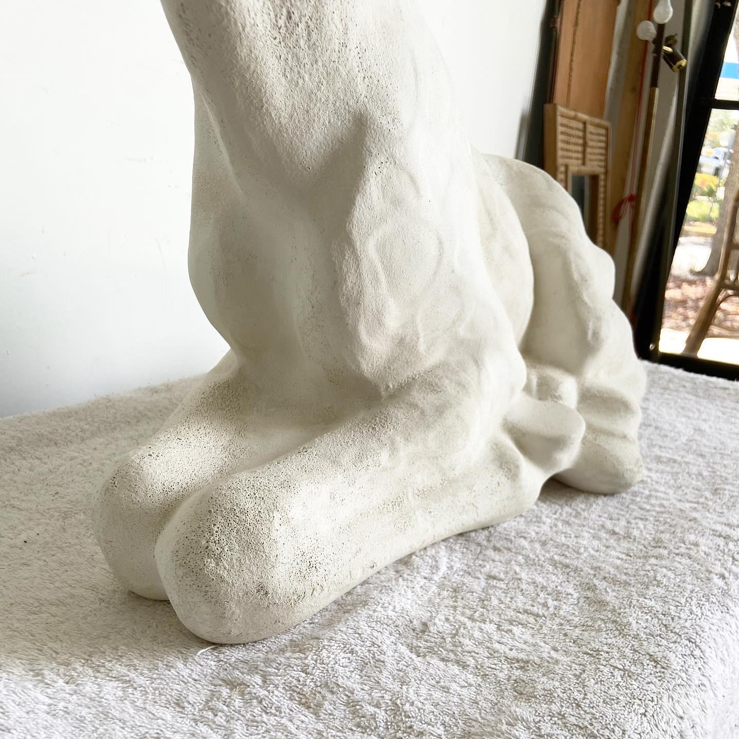 Postmodern White Ceramic Giraffe Sculpture For Sale 1