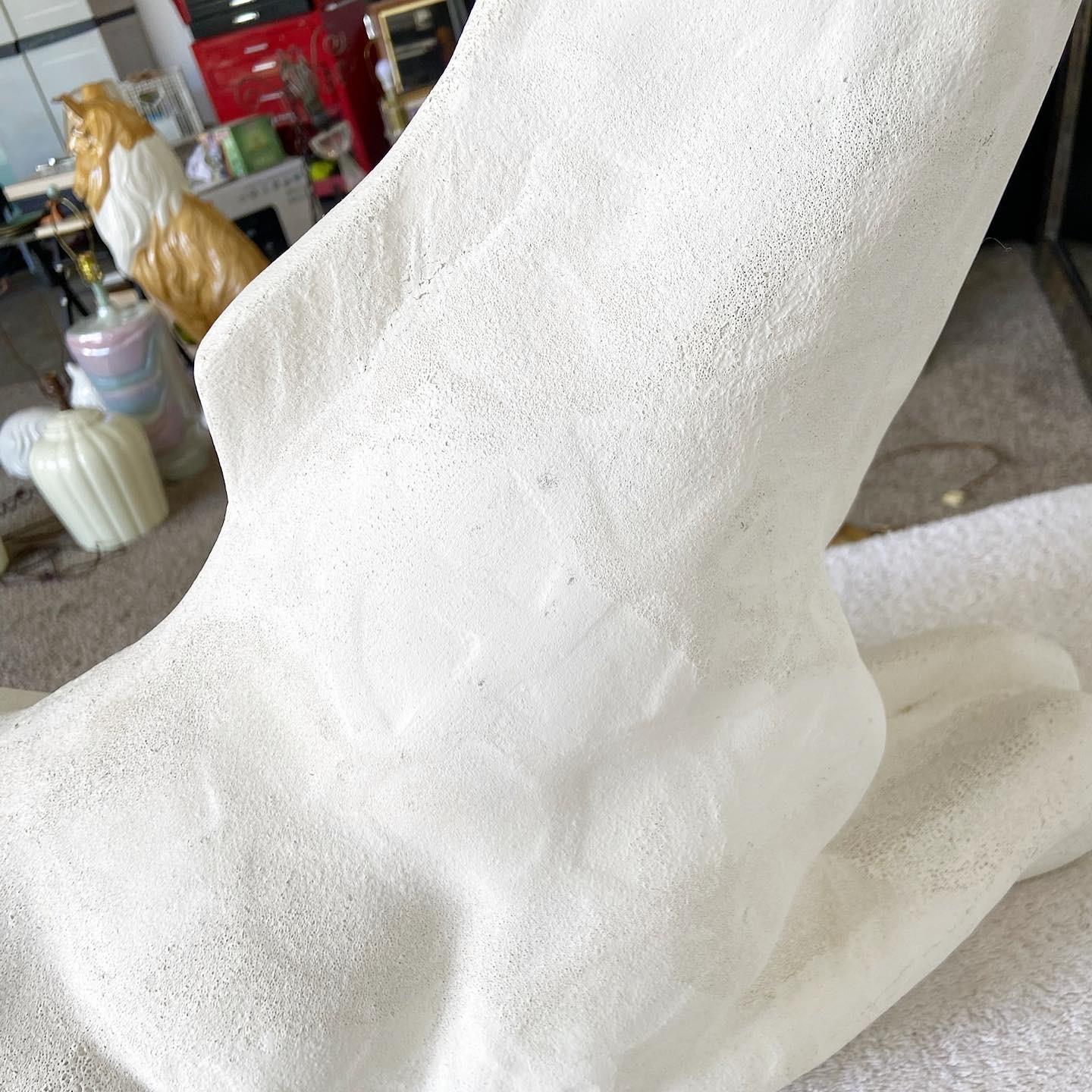 Postmodern White Ceramic Giraffe Sculpture For Sale 3