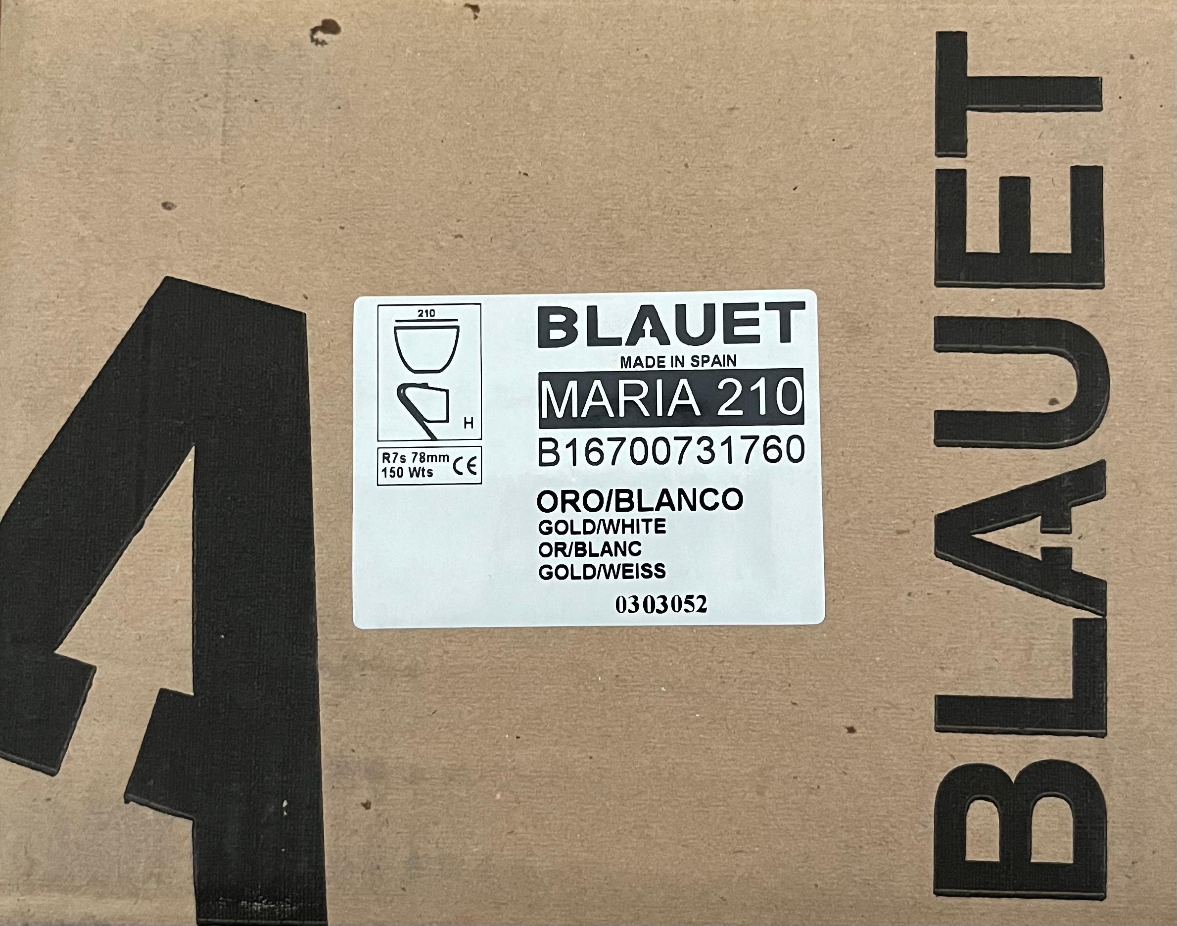 Juego de ocho apliques postmodernos de cristal blanco dorado by Blauet, Barcelona, años 90 5