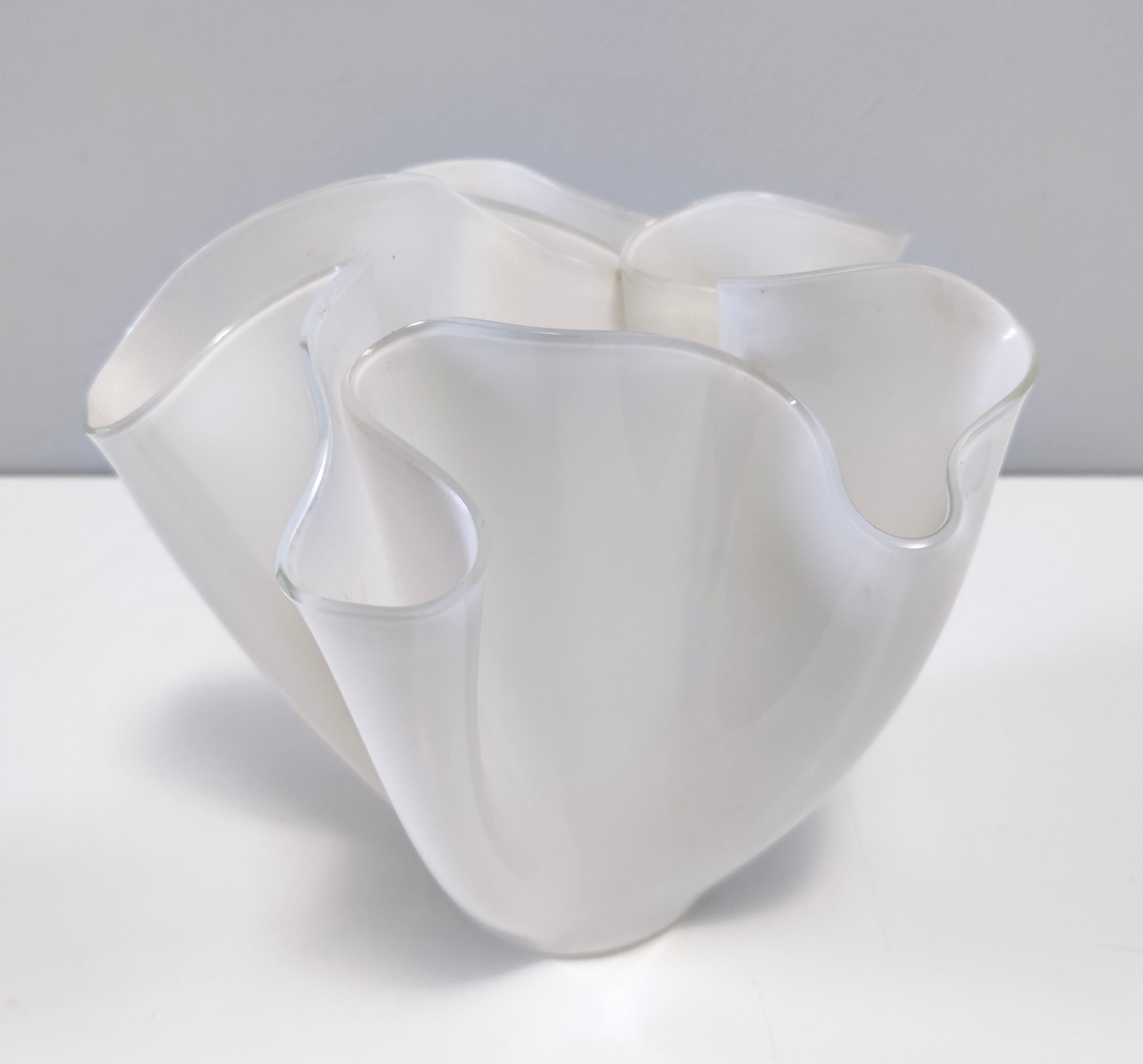 Post-Modern Postmodern White Glass Vase 