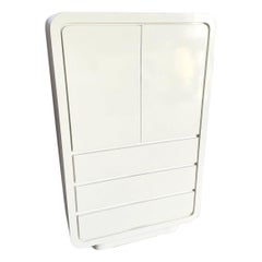 Armadio a cascata postmoderno in laminato laccato bianco