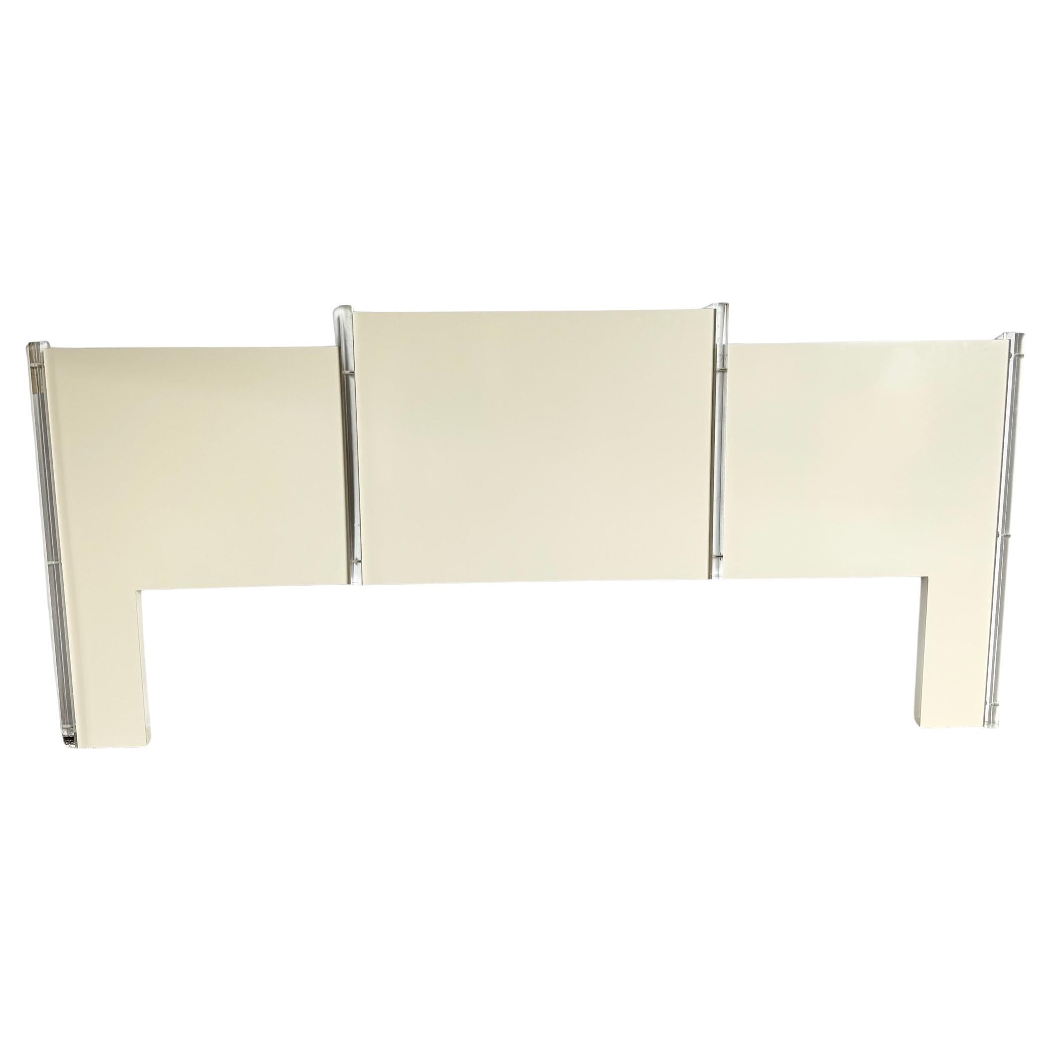 Postmodern White Laminate and Lucite King Size Headboard For Sale