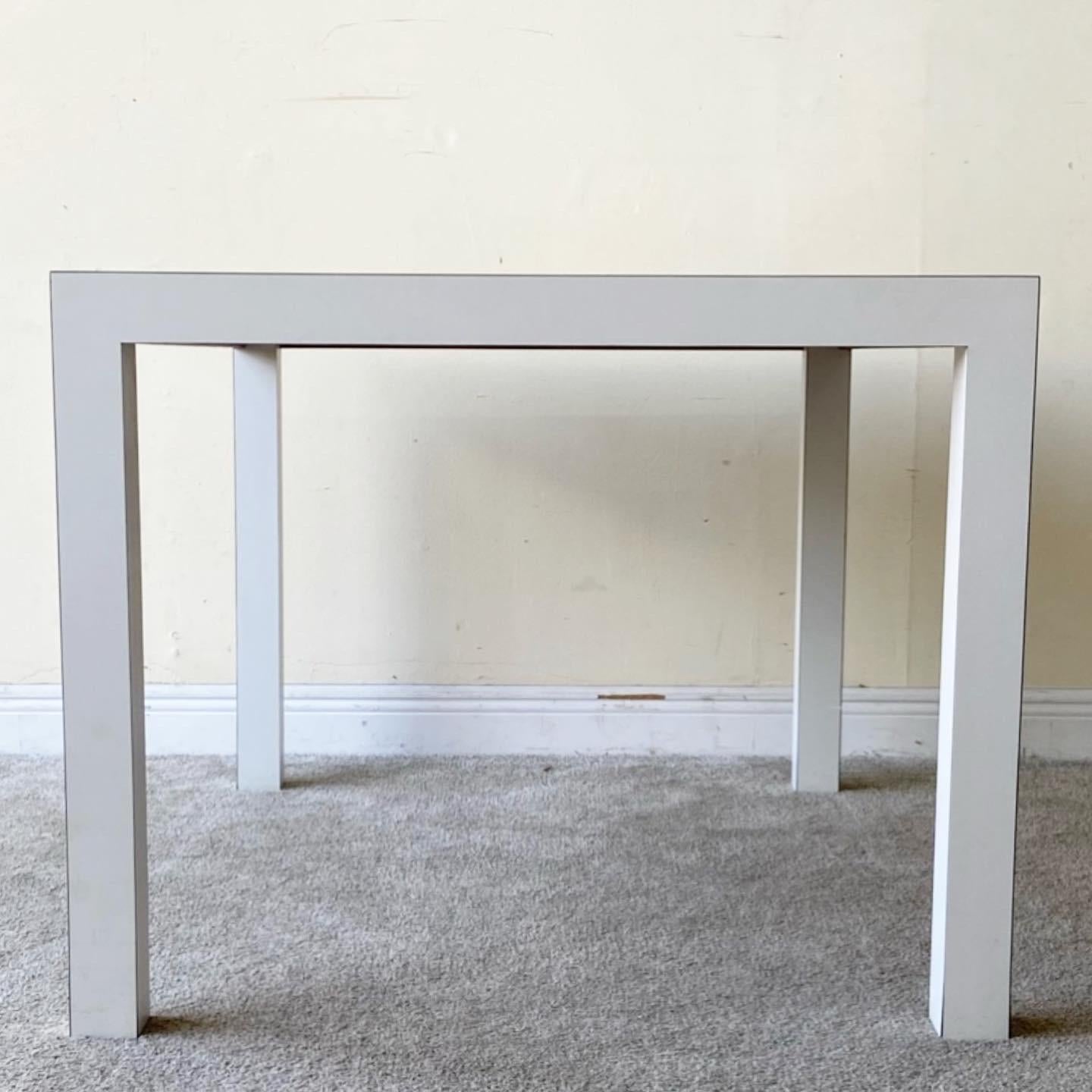 Post-Modern Postmodern White Laminate Parsons Dining Table