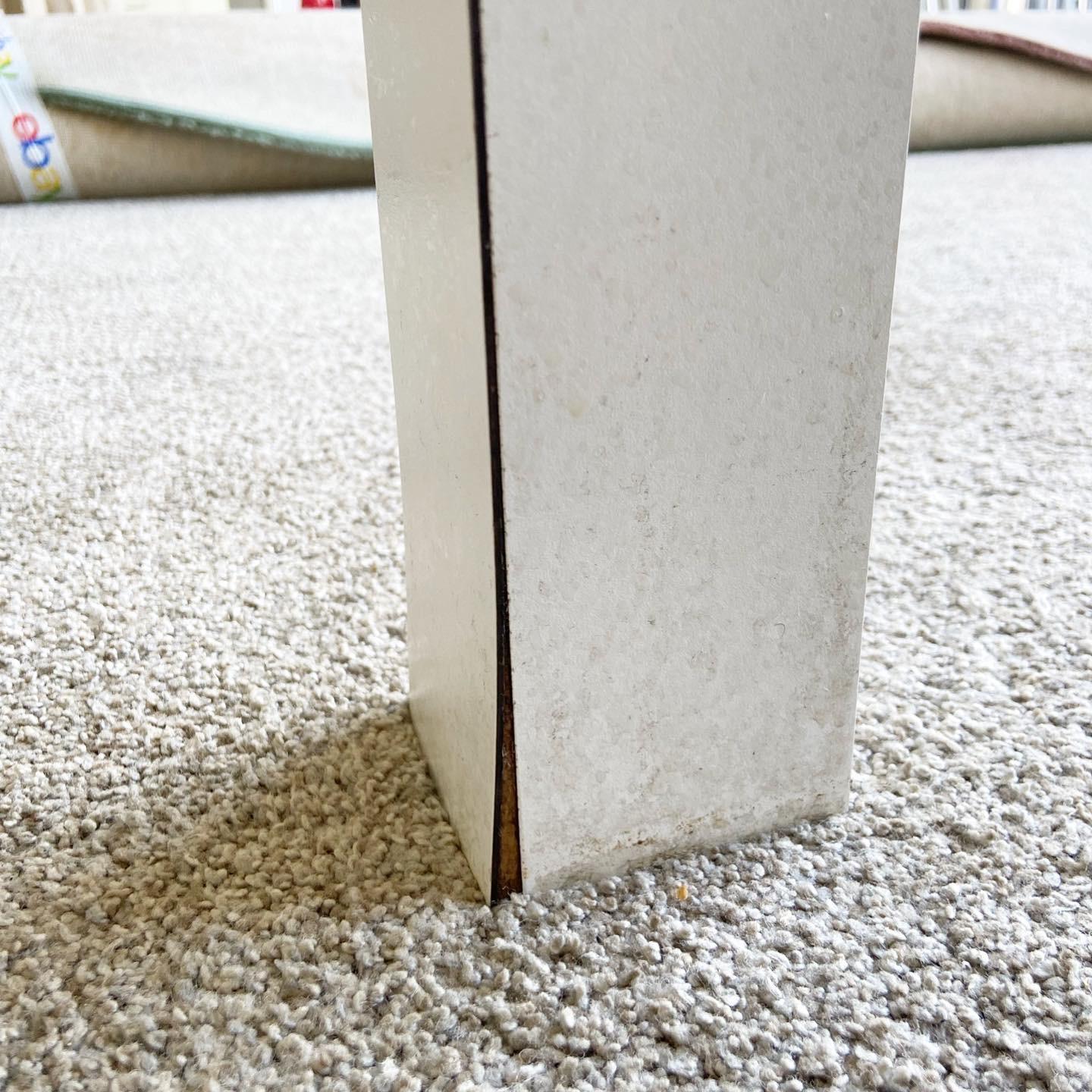 Postmodern White Laminate Parsons Dining Table 1