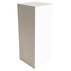 Postmodern White Laminate Pedestal Side Table