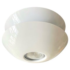 Postmodern White Metal Halogen Flush Mount by Blauet, Barcelona, 1980s