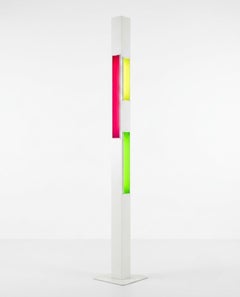 Postmodern White Metal & Plexiglass Floor Lamp, Limited Edition 16/250 (1980s)