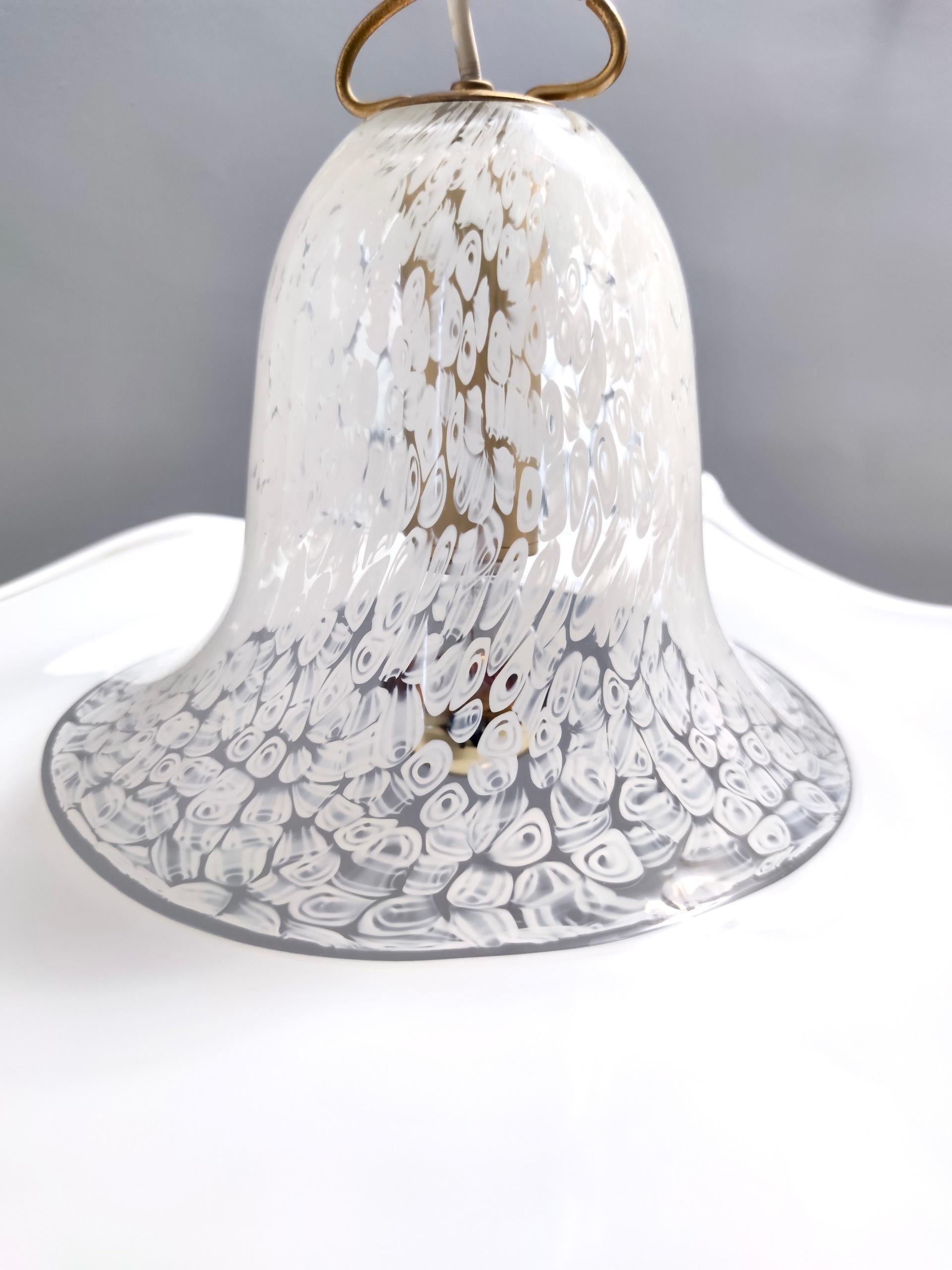 Postmodern White Murano Glass Pendant Marked La Murrina, Italy, 1980s For Sale 8