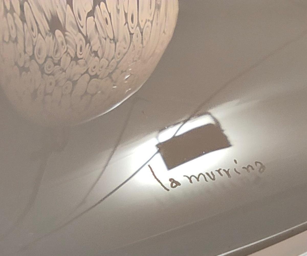 Pendentif postmoderne en verre de Murano blanc marqué La Murrina, Italie, années 1980 en vente 12