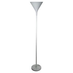 Postmodern White on White Torchiere att. to Von Nessen