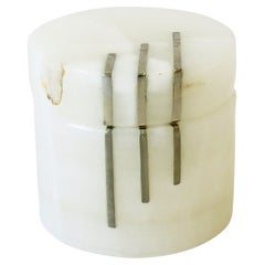 Postmodern White Onyx Marble Box