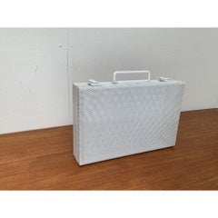 Postmodern White Perforated Metal Briefcase, 1980s