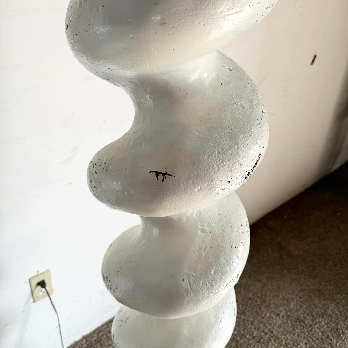 Post-Modern Postmodern White Plaster Spiral Floor Lamp by Michael Taylor