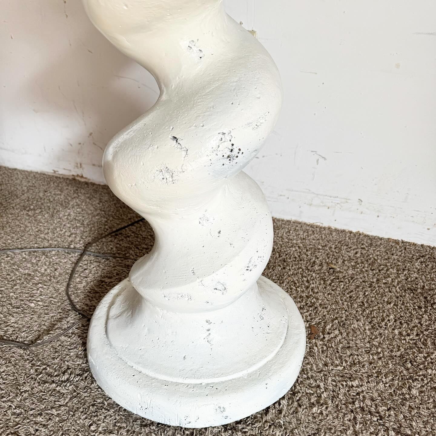 20th Century Postmodern White Plaster Spiral Floor Lamp by Michael Taylor