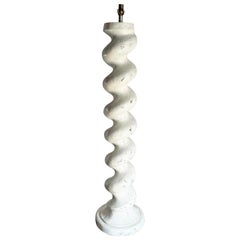 Postmodern White Plaster Spiral Floor Lamp by Michael Taylor