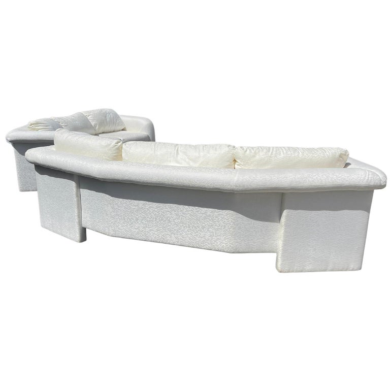 Postmodern White Sculpted Sofas by Carson’s, Set of 2 at 1stDibs