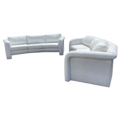Postmodern White Sculpted Sofas by Carson’s, Set of 2