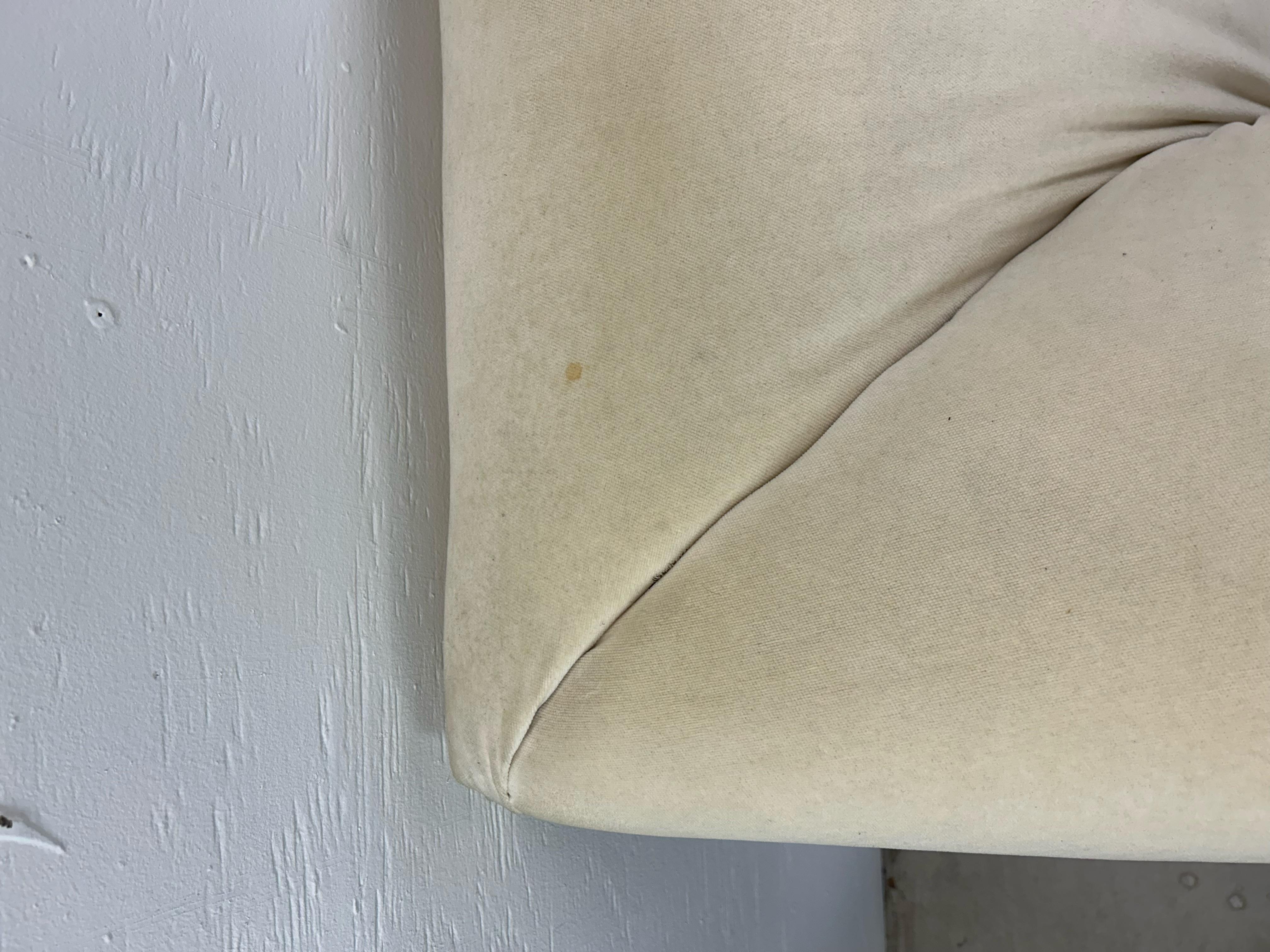 Postmodern White Sofa with Unique Flared Back For Sale 3