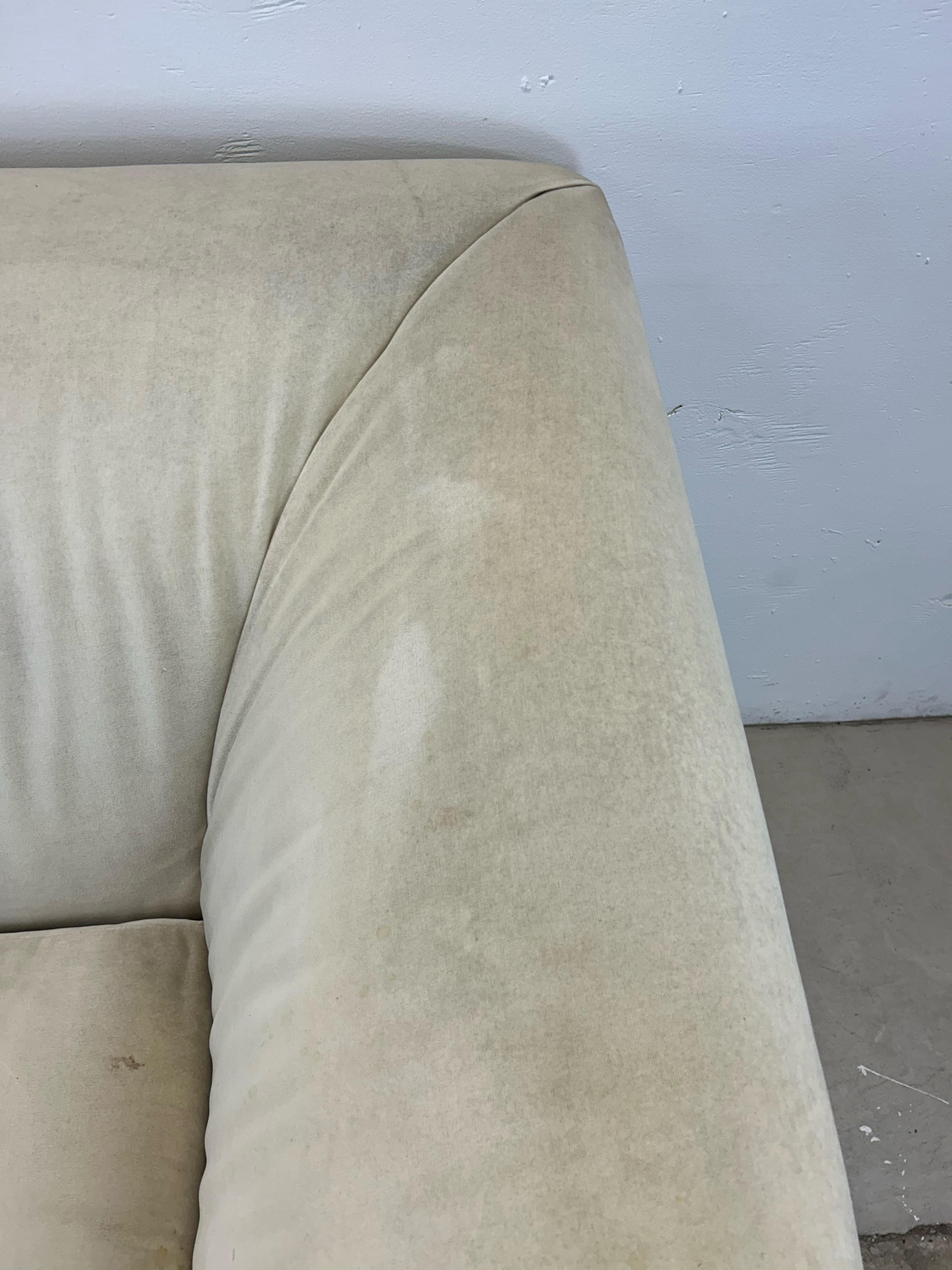 Postmodern White Sofa with Unique Flared Back For Sale 1