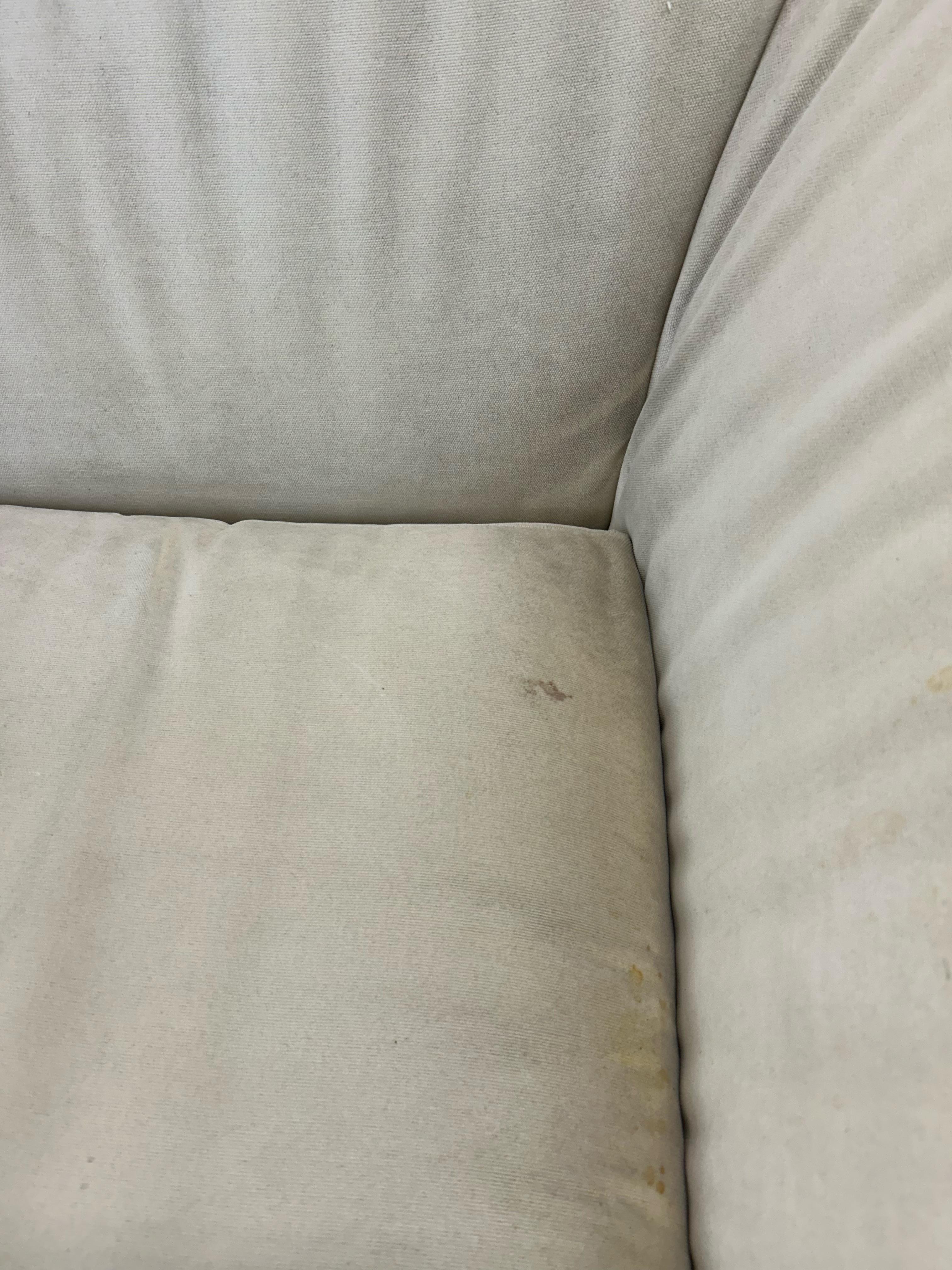 Postmodern White Sofa with Unique Flared Back For Sale 2