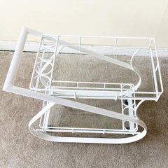 Postmodern White Two Tiered Bar Cart