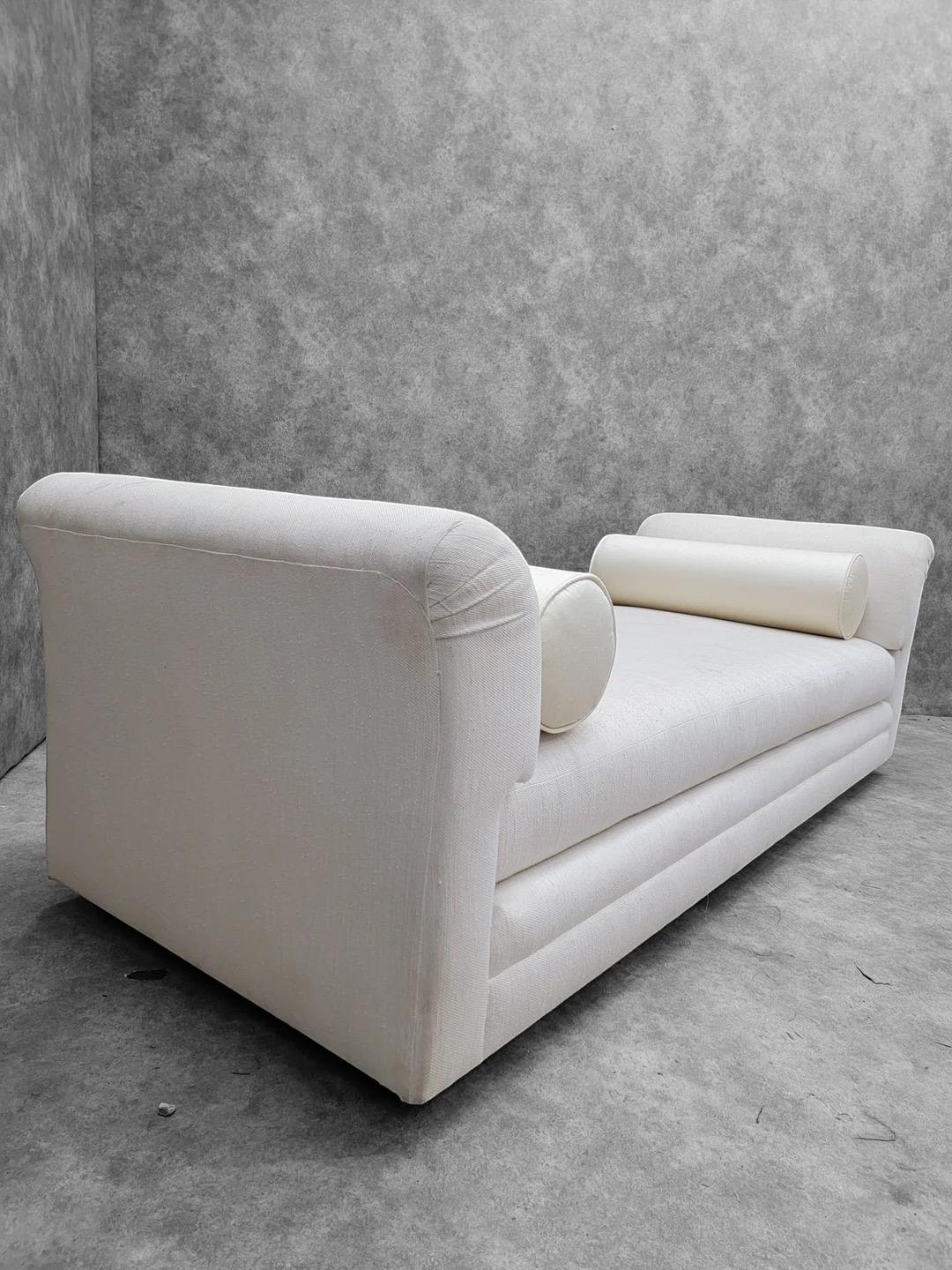 Postmodern Wide Arm Double Bench Daybed Chaise Lounge by Interior Crafts For Sale 1