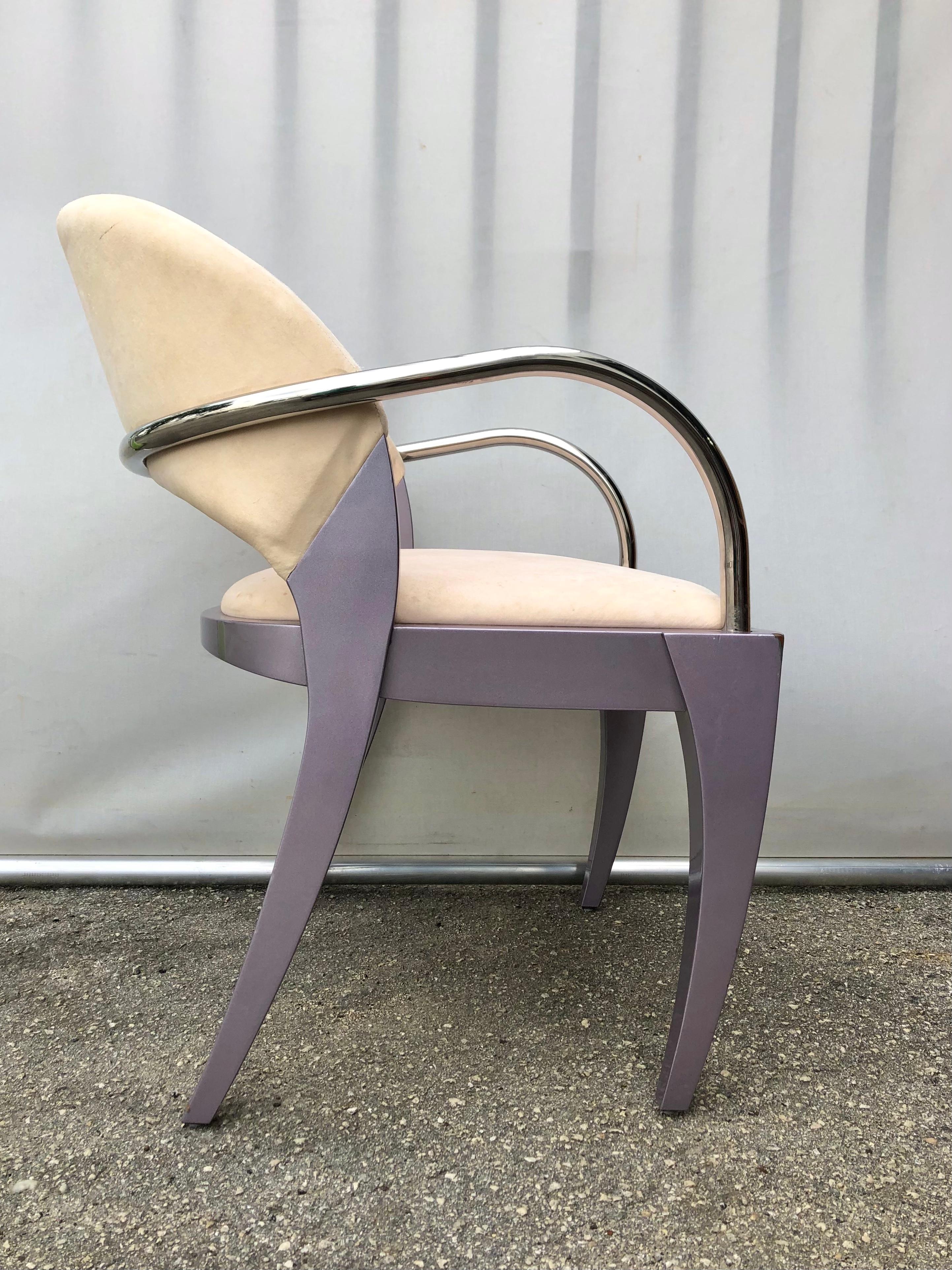 Postmodern Willow Chair Designed by Mitchell Pickard for Brueton Industries In Good Condition For Sale In Miami, FL