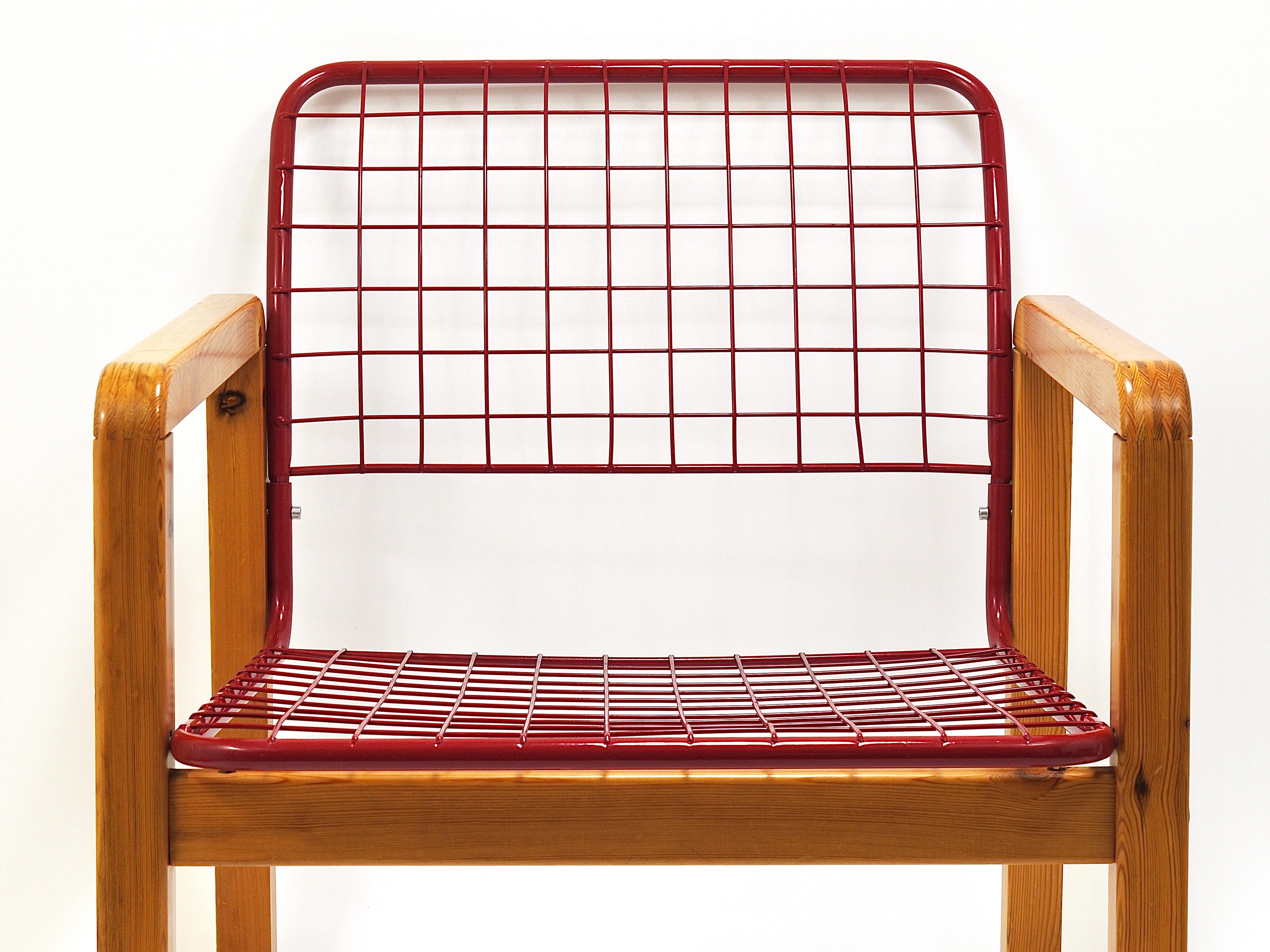 Late 20th Century Postmodern Wire Lounge Chair Armchair Sälen, Knut & Marianne Hagberg, Ikea, 1982 For Sale