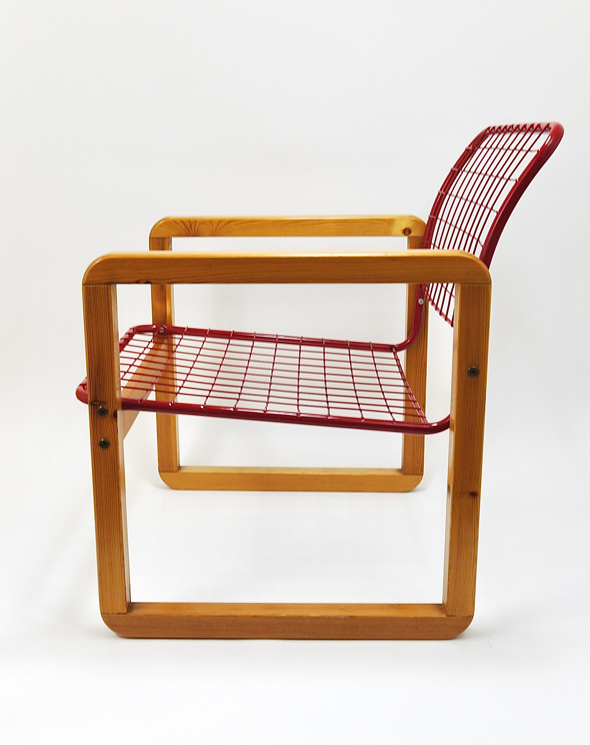 Metal Postmodern Wire Lounge Chair Armchair Sälen, Knut & Marianne Hagberg, Ikea, 1982 For Sale