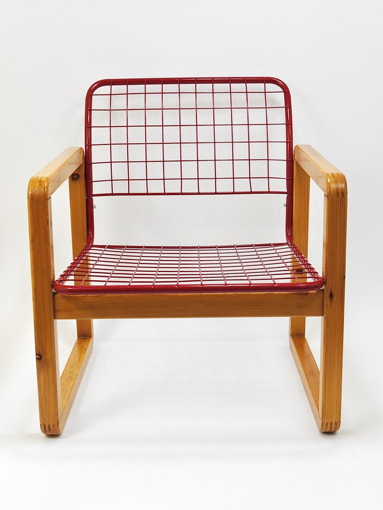 Postmodern Wire Lounge Chair Armchair Sälen, Knut and Marianne