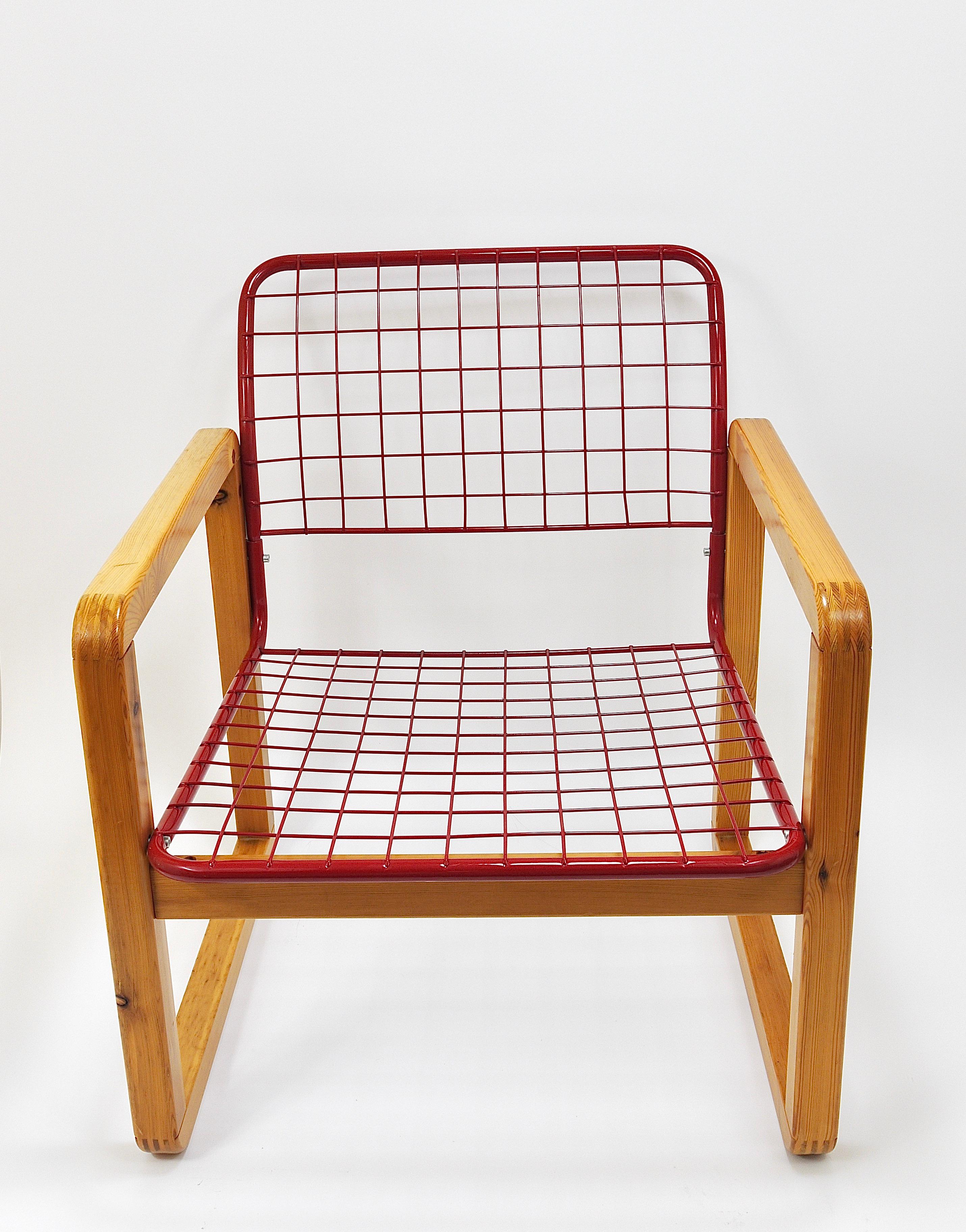 Postmodern Wire Lounge Chair Armchair Sälen, Knut & Marianne Hagberg, Ikea, 1982 For Sale 6