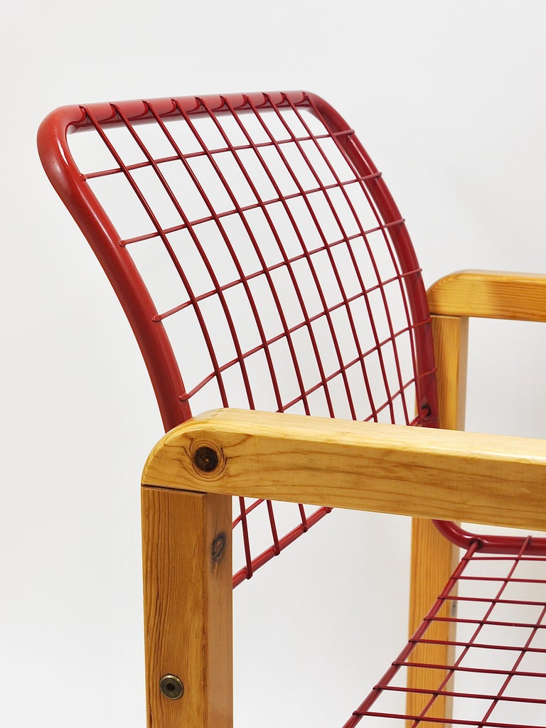 Postmodern Wire Lounge Chair Armchair Sälen, Knut and Marianne