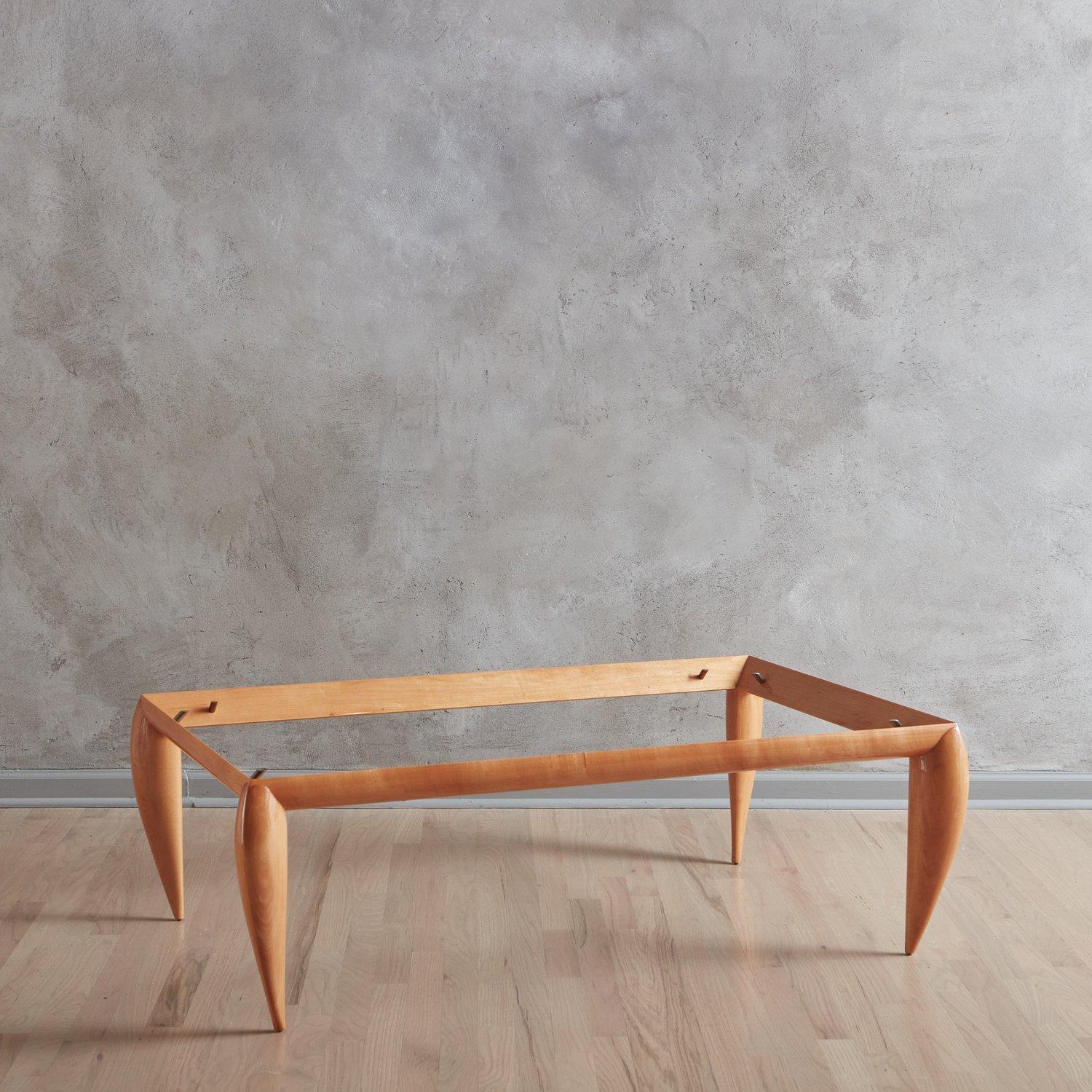 Postmodern Wood Coffee Table with Rosso Alicante Marble Top, 20th Century  For Sale 9