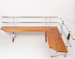 Postmodern Wood Corner Bench, 1980s